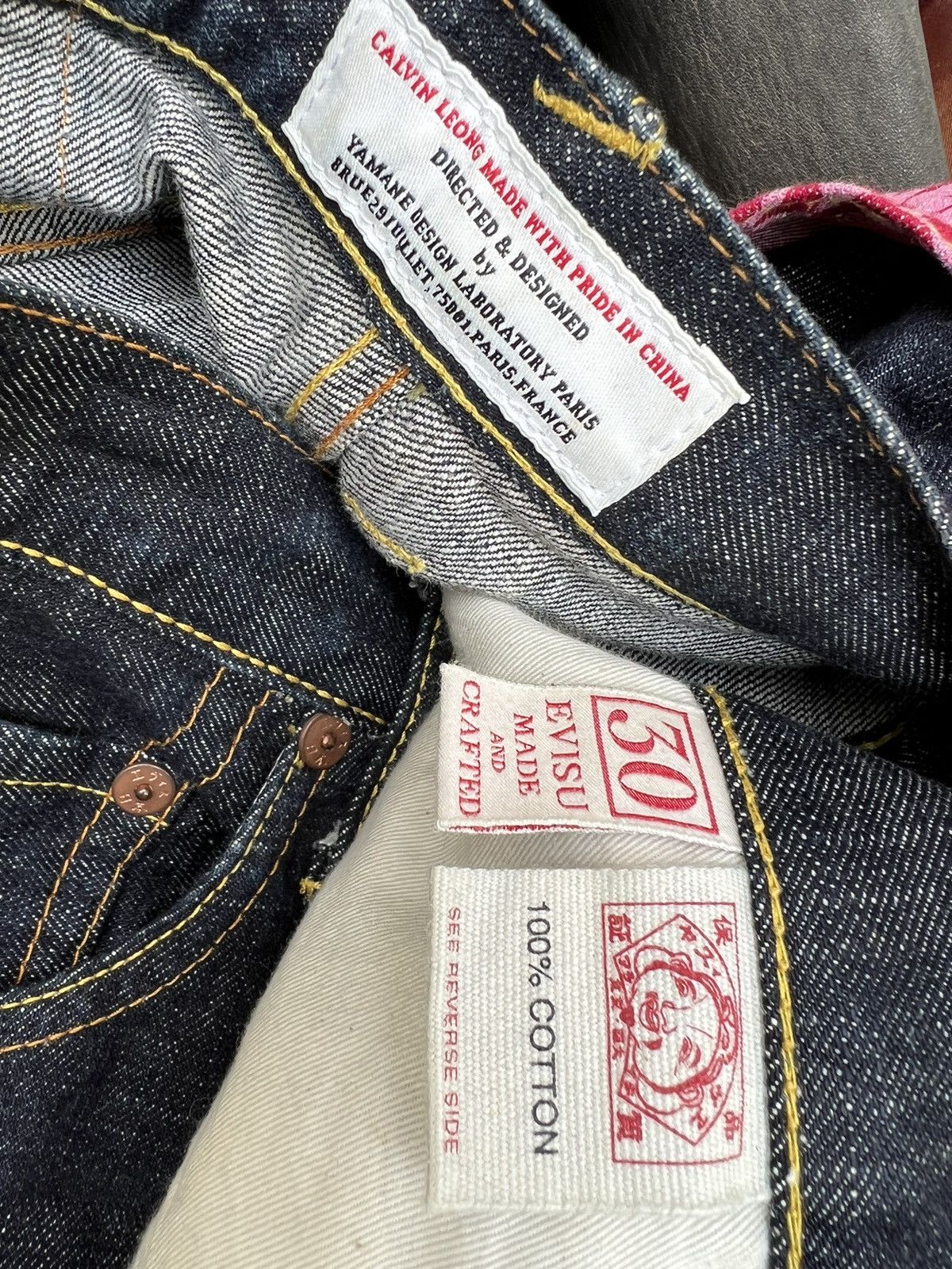 Evisu Vintage Evisu Paris Blue Denim Redline Selvedge Jeans Size US 30 / EU 46 - 19 Thumbnail