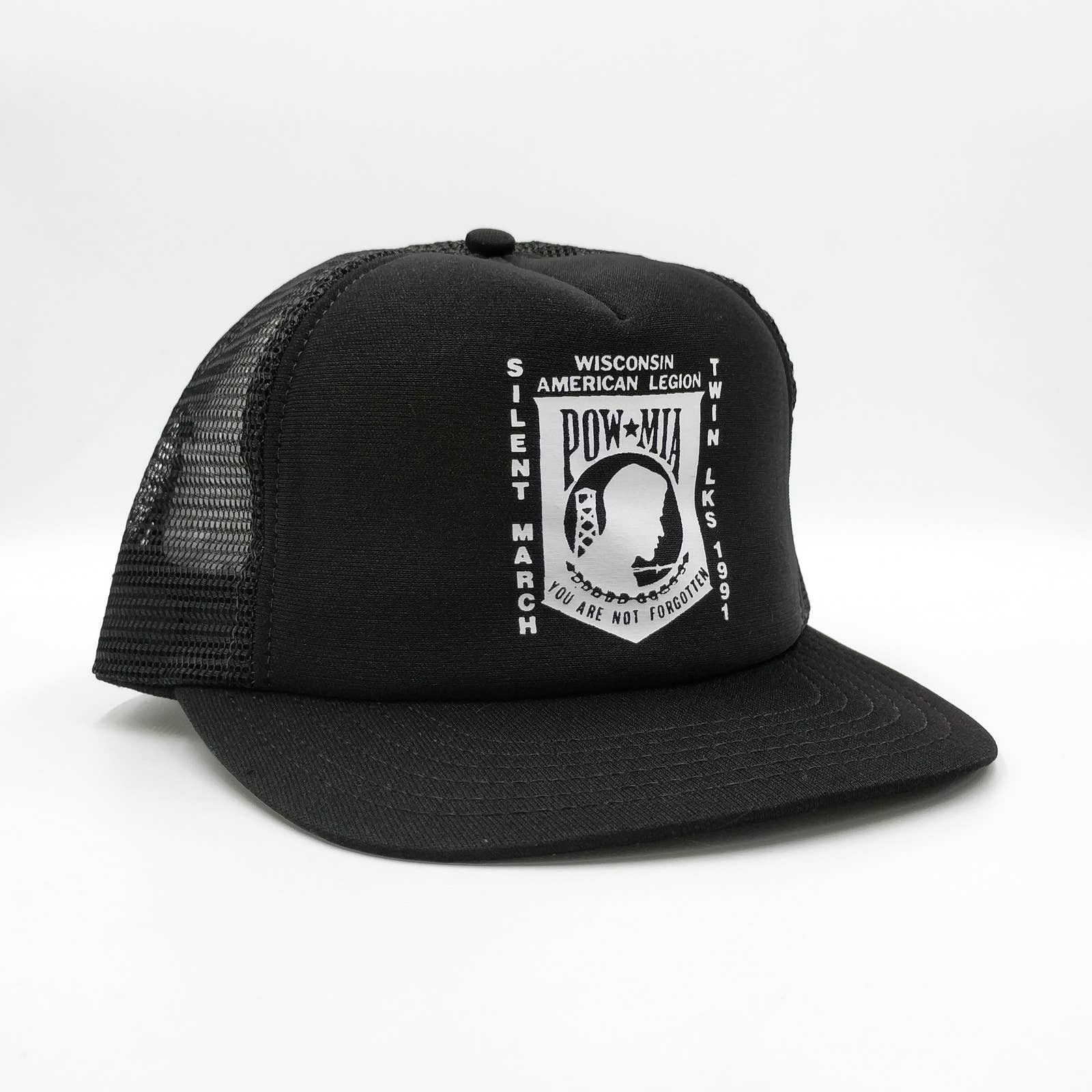 Vintage Vintage Silent March 1991 POW/MIA Wisconsin Trucker Hat USA Size ONE SIZE - 1 Thumbnail