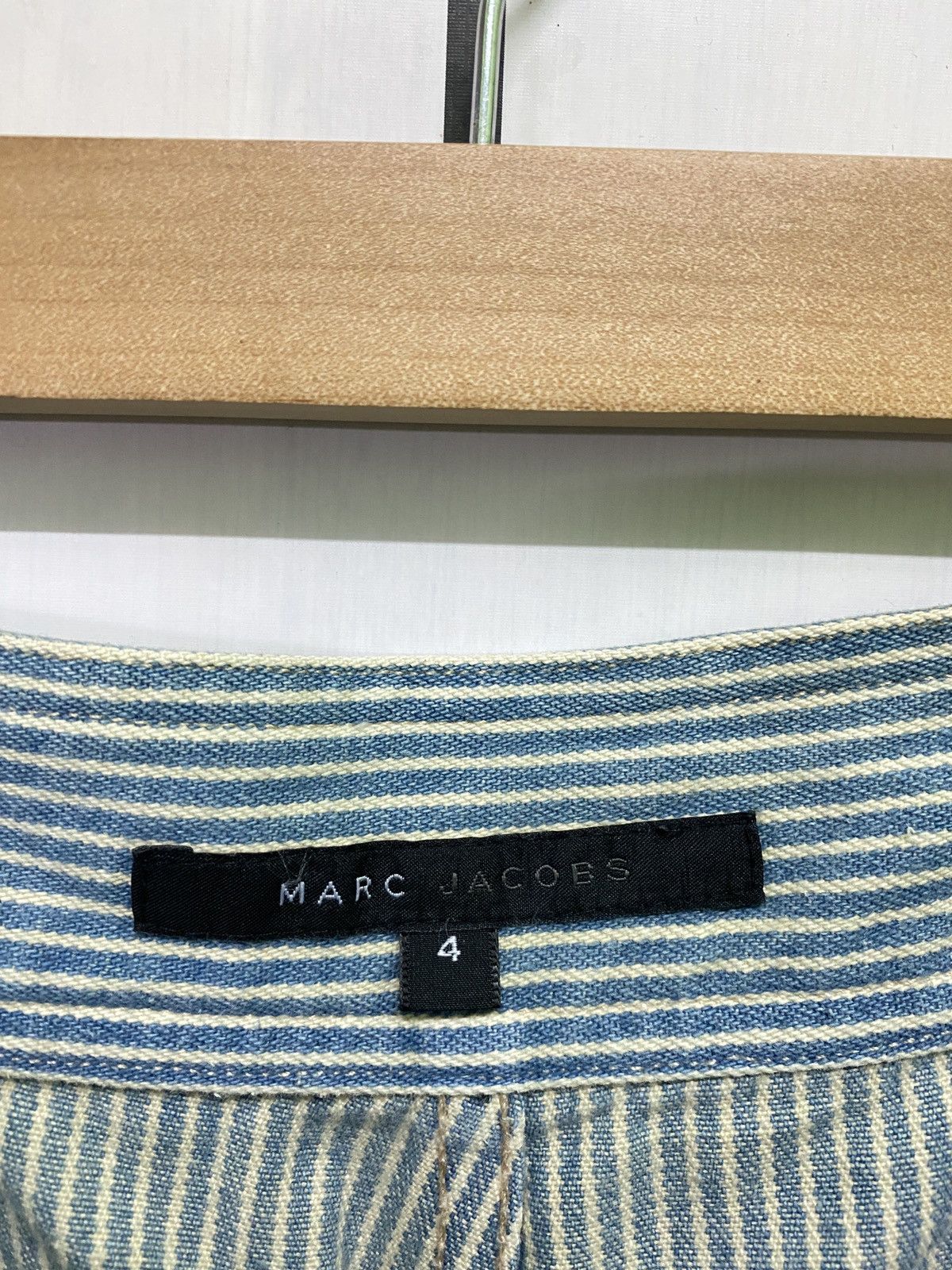 Designer × Marc Jacobs × Marc by Marc Jacobs MARC JACOBS Stripes Blue White Reconstructed Flared Pants Size US 29 - 17 Thumbnail