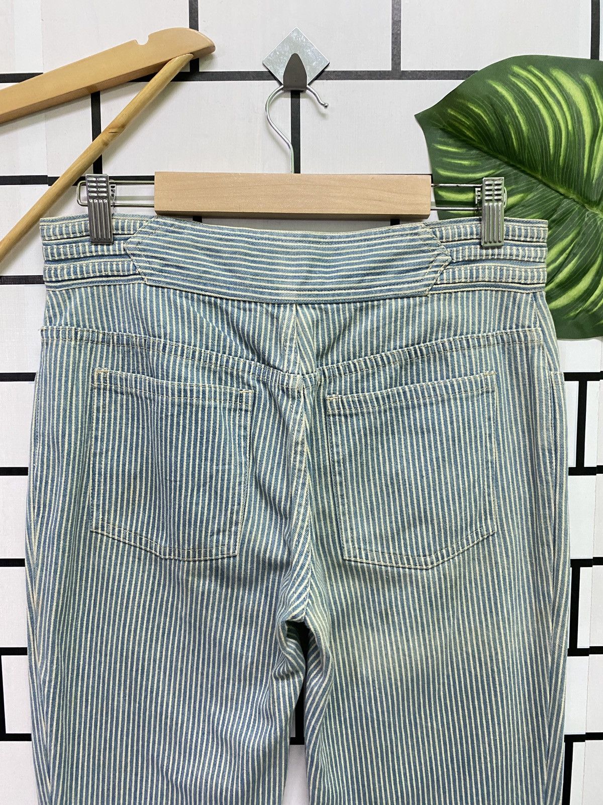 Designer × Marc Jacobs × Marc by Marc Jacobs MARC JACOBS Stripes Blue White Reconstructed Flared Pants Size US 29 - 16 Thumbnail