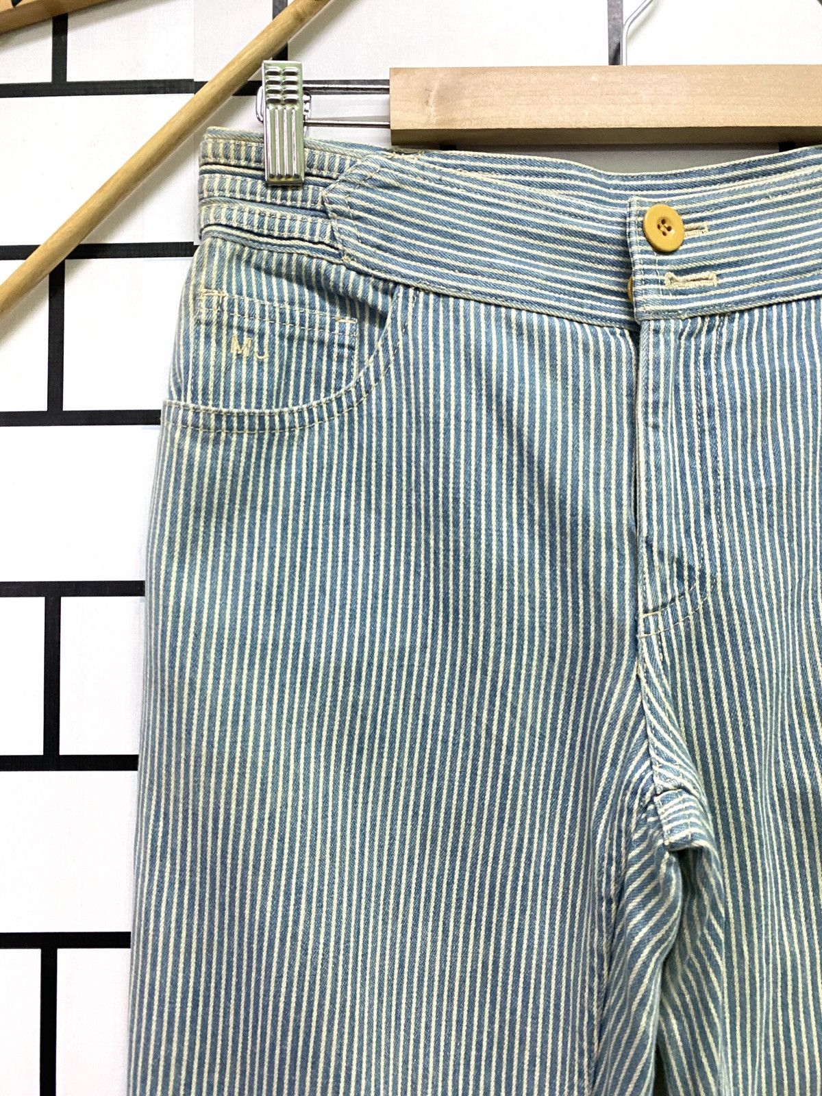 Designer × Marc Jacobs × Marc by Marc Jacobs MARC JACOBS Stripes Blue White Reconstructed Flared Pants Size US 29 - 4 Thumbnail