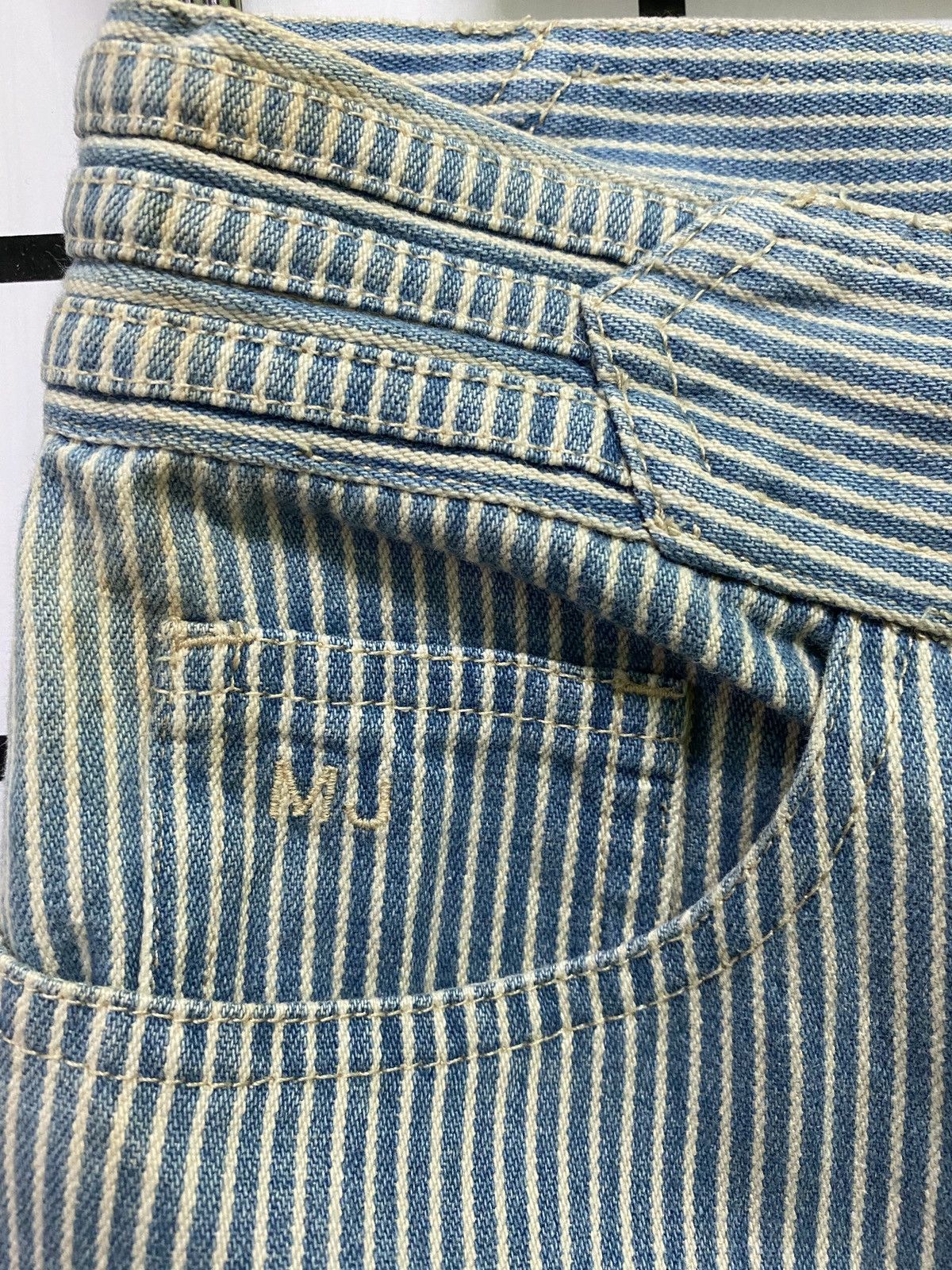 Designer × Marc Jacobs × Marc by Marc Jacobs MARC JACOBS Stripes Blue White Reconstructed Flared Pants Size US 29 - 15 Thumbnail