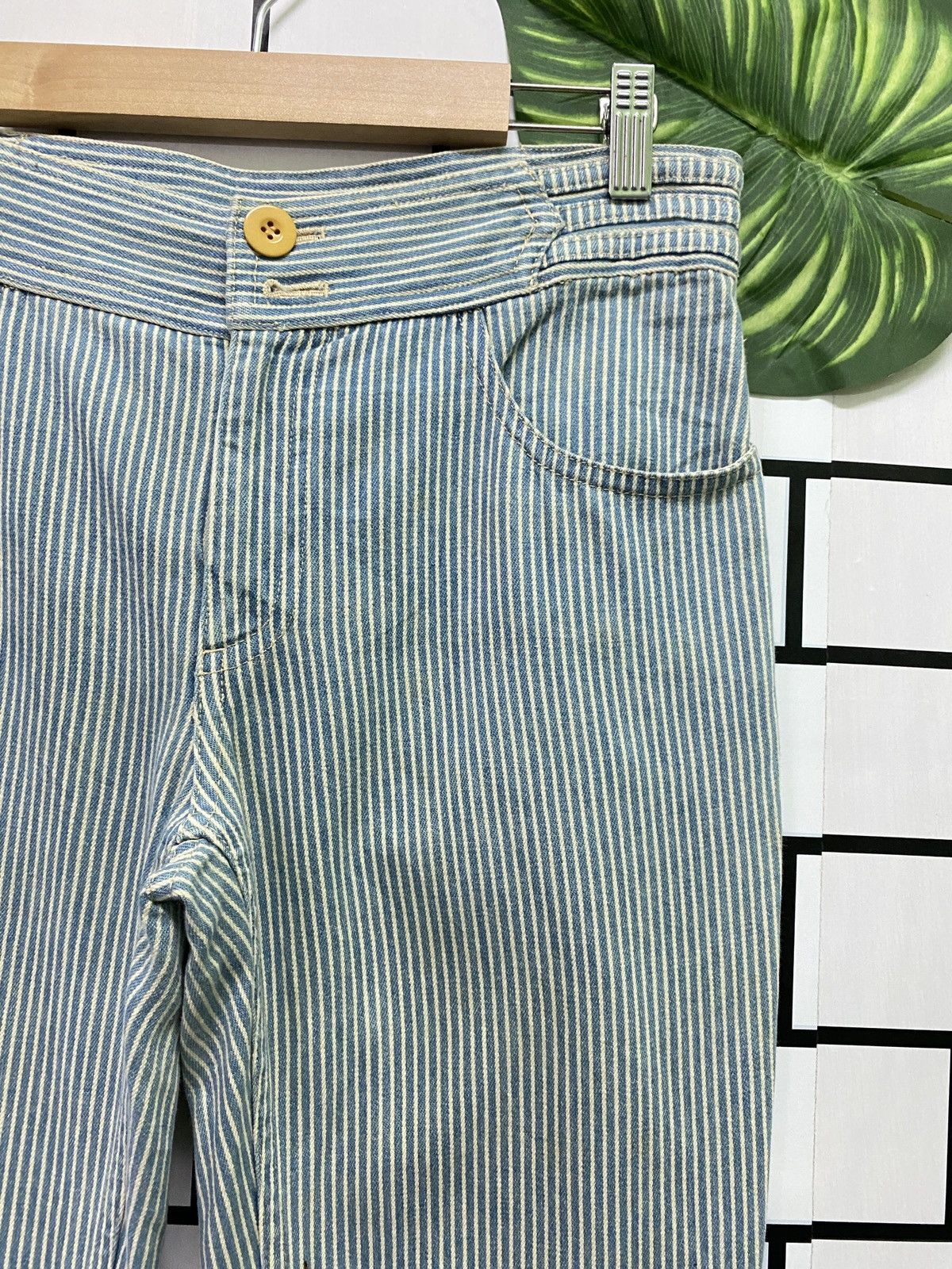 Designer × Marc Jacobs × Marc by Marc Jacobs MARC JACOBS Stripes Blue White Reconstructed Flared Pants Size US 29 - 5 Thumbnail