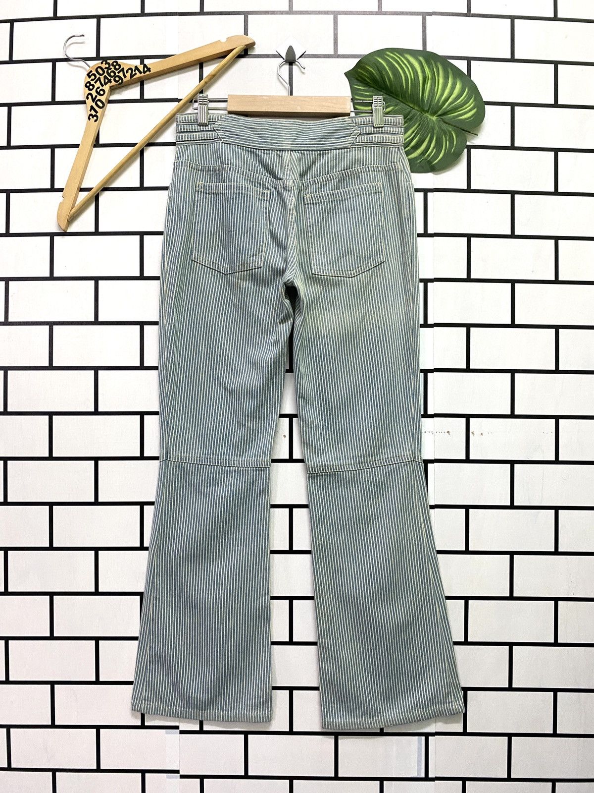 Designer × Marc Jacobs × Marc by Marc Jacobs MARC JACOBS Stripes Blue White Reconstructed Flared Pants Size US 29 - 2 Thumbnail