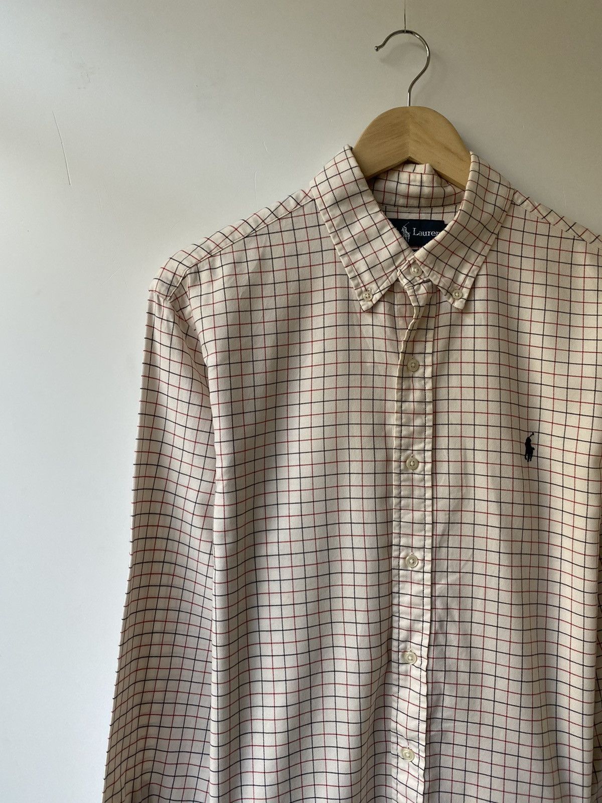 Vintage 90's Abstract Patterned Long Sleeve Flannel Polo Shirt