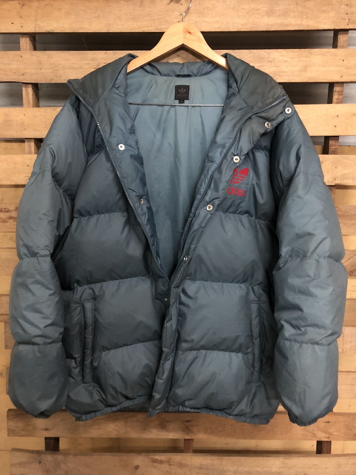 Adidas Adidas Trefoil Puffer Jacket Patch Logo Design Size US XL / EU 56 / 4 - 3 Thumbnail