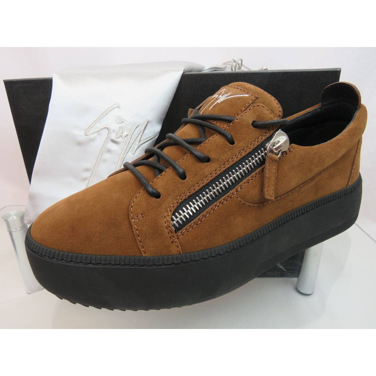 Giuseppe Zanotti ZOLA BROWN SUEDE ZIP PLATFORM LACE SNEAKERS 43 US 10 ITALY Size US 10 / EU 43 - 3 Thumbnail