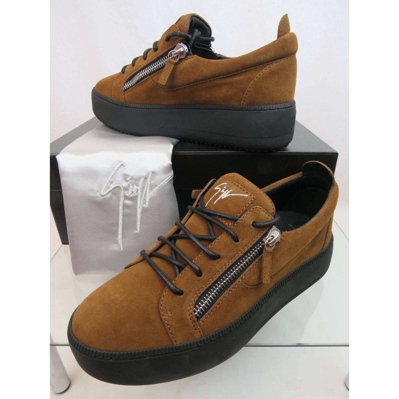 Giuseppe Zanotti ZOLA BROWN SUEDE ZIP PLATFORM LACE SNEAKERS 43 US 10 ITALY Size US 10 / EU 43 - 2 Thumbnail