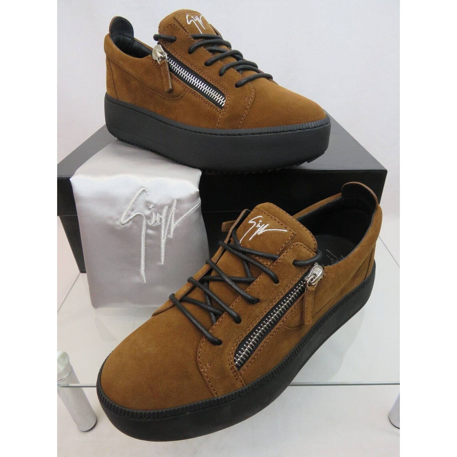 Giuseppe Zanotti ZOLA BROWN SUEDE ZIP PLATFORM LACE SNEAKERS 43 US 10 ITALY Size US 10 / EU 43 - 4 Thumbnail