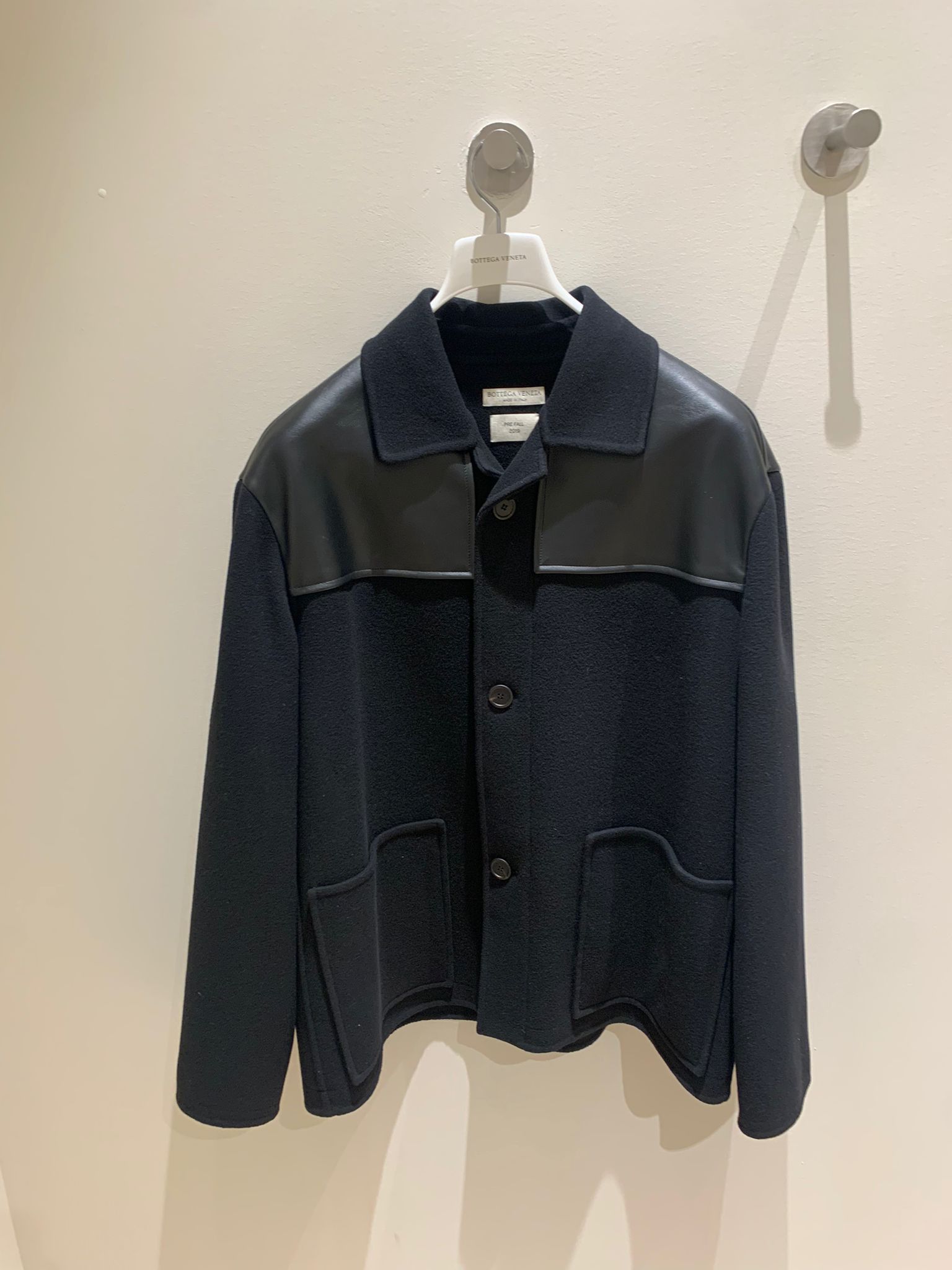 Bottega Veneta Coat in Double Wool & Heavy Nappa in Black Size US M / EU 48-50 / 2 - 1 Thumbnail