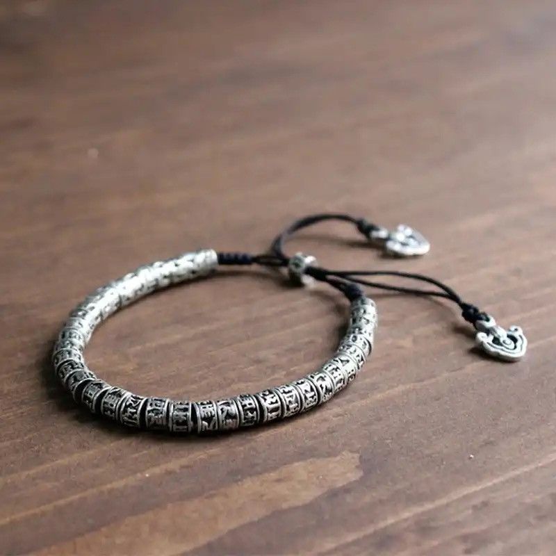 Handmade × Jewelry Buddhist Bracelet Gothic Tibetan Punk Religious Beads Size ONE SIZE - 1 Thumbnail