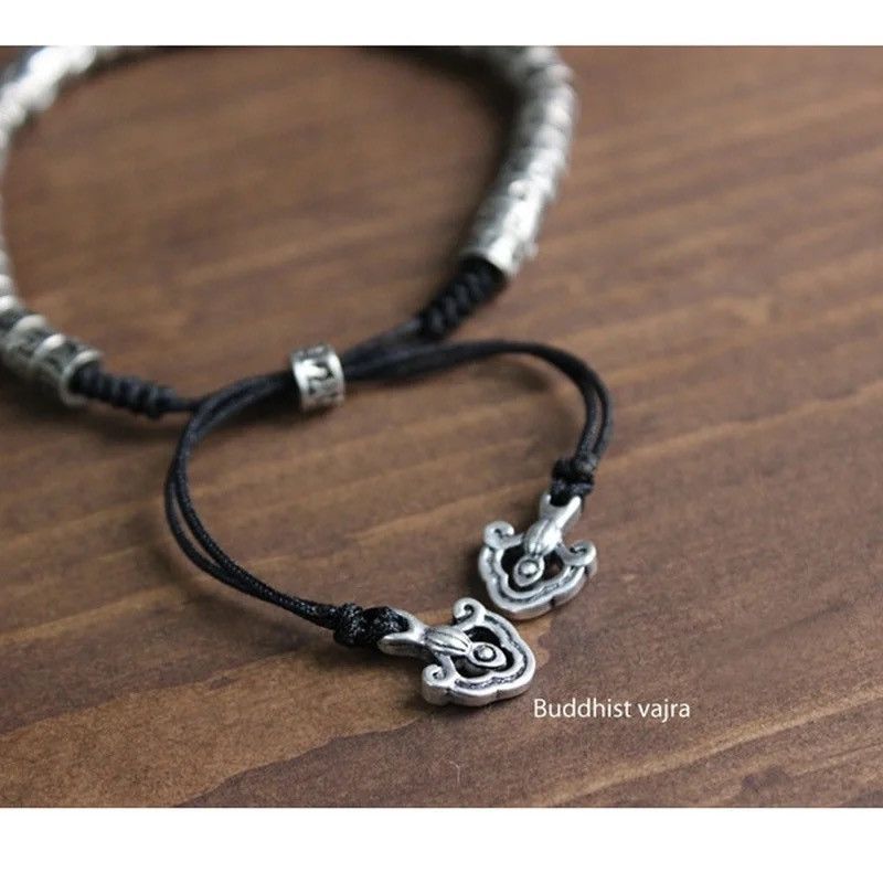 Handmade × Jewelry Buddhist Bracelet Gothic Tibetan Punk Religious Beads Size ONE SIZE - 4 Thumbnail