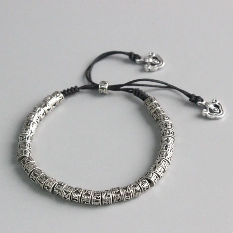 Handmade × Jewelry Buddhist Bracelet Gothic Tibetan Punk Religious Beads Size ONE SIZE - 3 Thumbnail