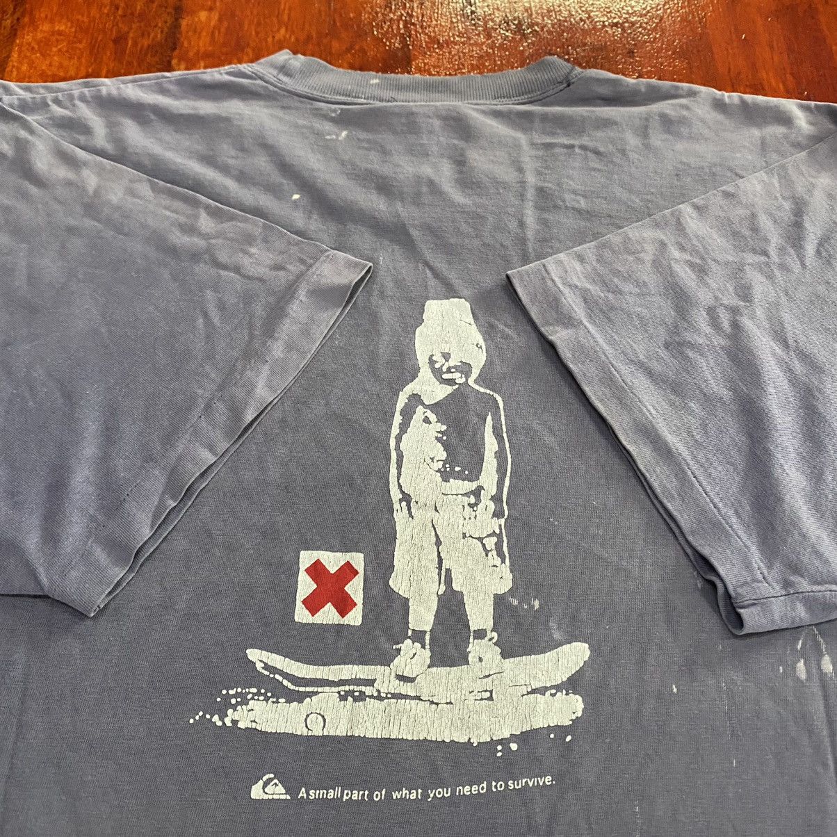 Quicksilver 1990s Quiksilver distressed skater tee Size US L / EU 52-54 / 3 - 1 Thumbnail