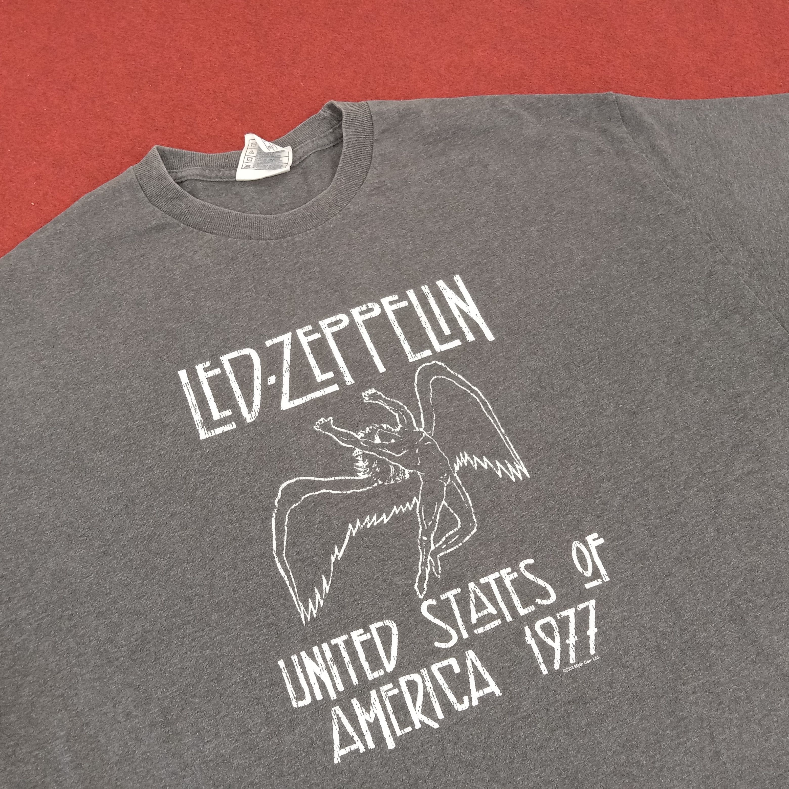 Band Tees × Led Zeppelin × Vintage Led Zeppelin Rock Band Music Streetwear Vintage Tshirt Size US XL / EU 56 / 4 - 2 Thumbnail