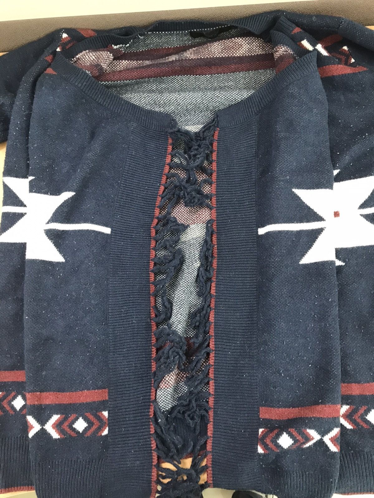 MOUSSY AZUL by Moussy Wool Rare Designed Large Cardigan Size US L / EU 52-54 / 3 - 7 Thumbnail