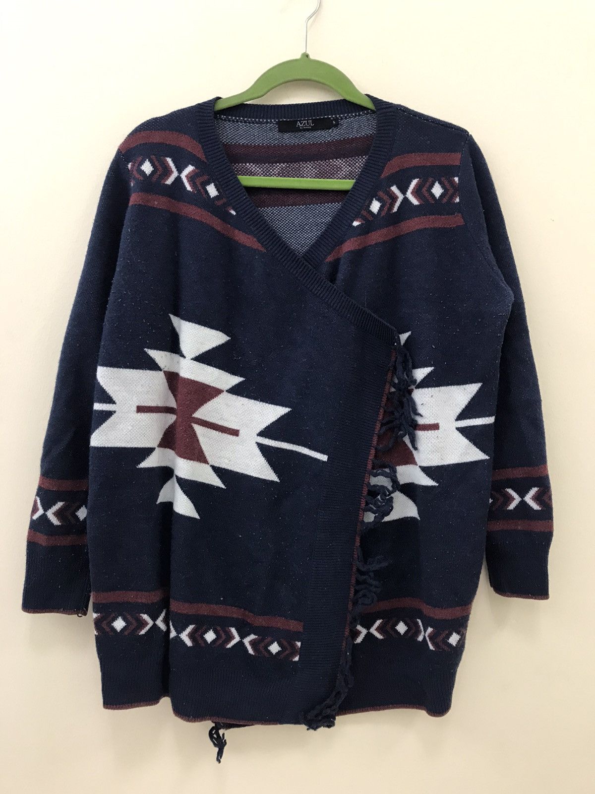 image of Azul By Moussy Wool Designed Large Cardigan, Men's