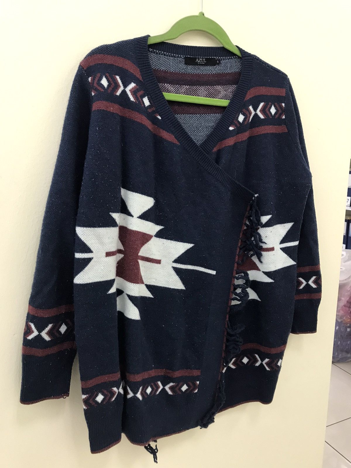 MOUSSY AZUL by Moussy Wool Rare Designed Large Cardigan Size US L / EU 52-54 / 3 - 6 Thumbnail