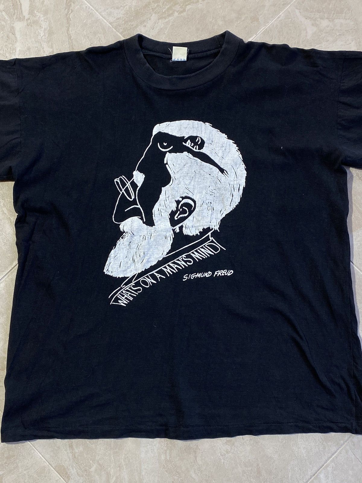 Vintage Vintage 90’s Sigmund Freud single stitch t-shirt Size US M / EU 48-50 / 2 - 2 Thumbnail