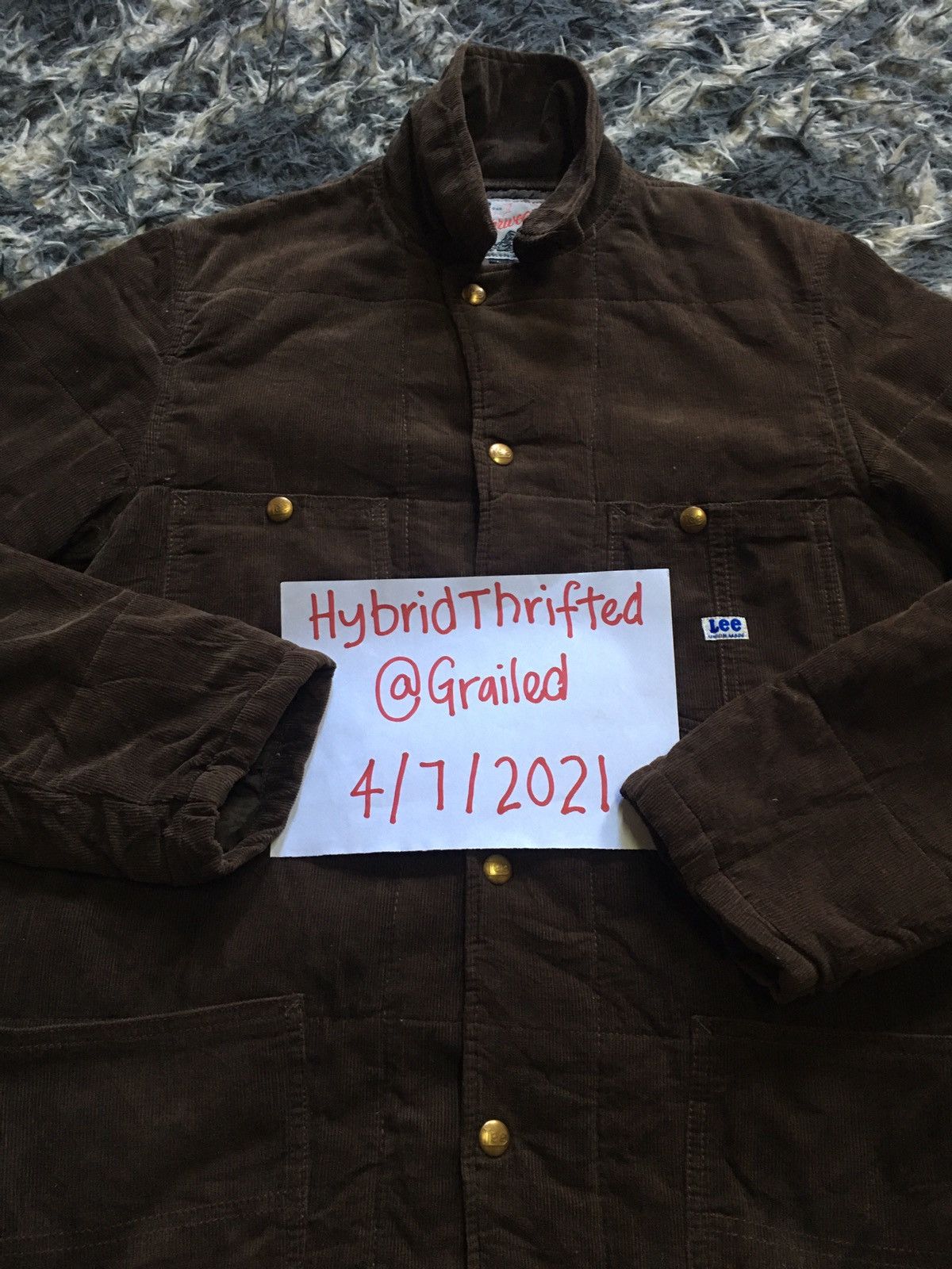 Lee STEALS🔥VINTAGE LEE UNION MADE CORDUROY JACKET Size US L / EU 52-54 / 3 - 14 Thumbnail