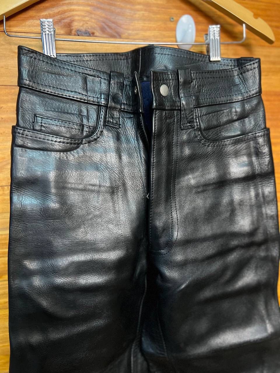 Genuine Leather VINTAGE LEATHER CONNECTION BIKER PANTS SIZE 28 Size US 28 / EU 44 - 4 Thumbnail