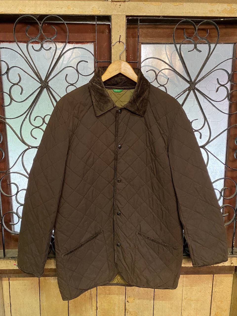 Japanese Brand UNITED COLORS OF BENETTON QUILTED COLAR JACKET Size US L / EU 52-54 / 3 - 3 Thumbnail