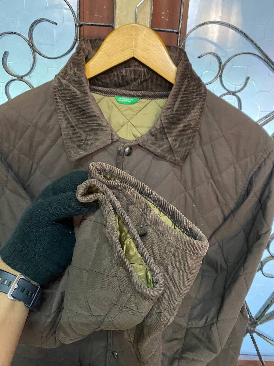 Japanese Brand UNITED COLORS OF BENETTON QUILTED COLAR JACKET Size US L / EU 52-54 / 3 - 9 Thumbnail