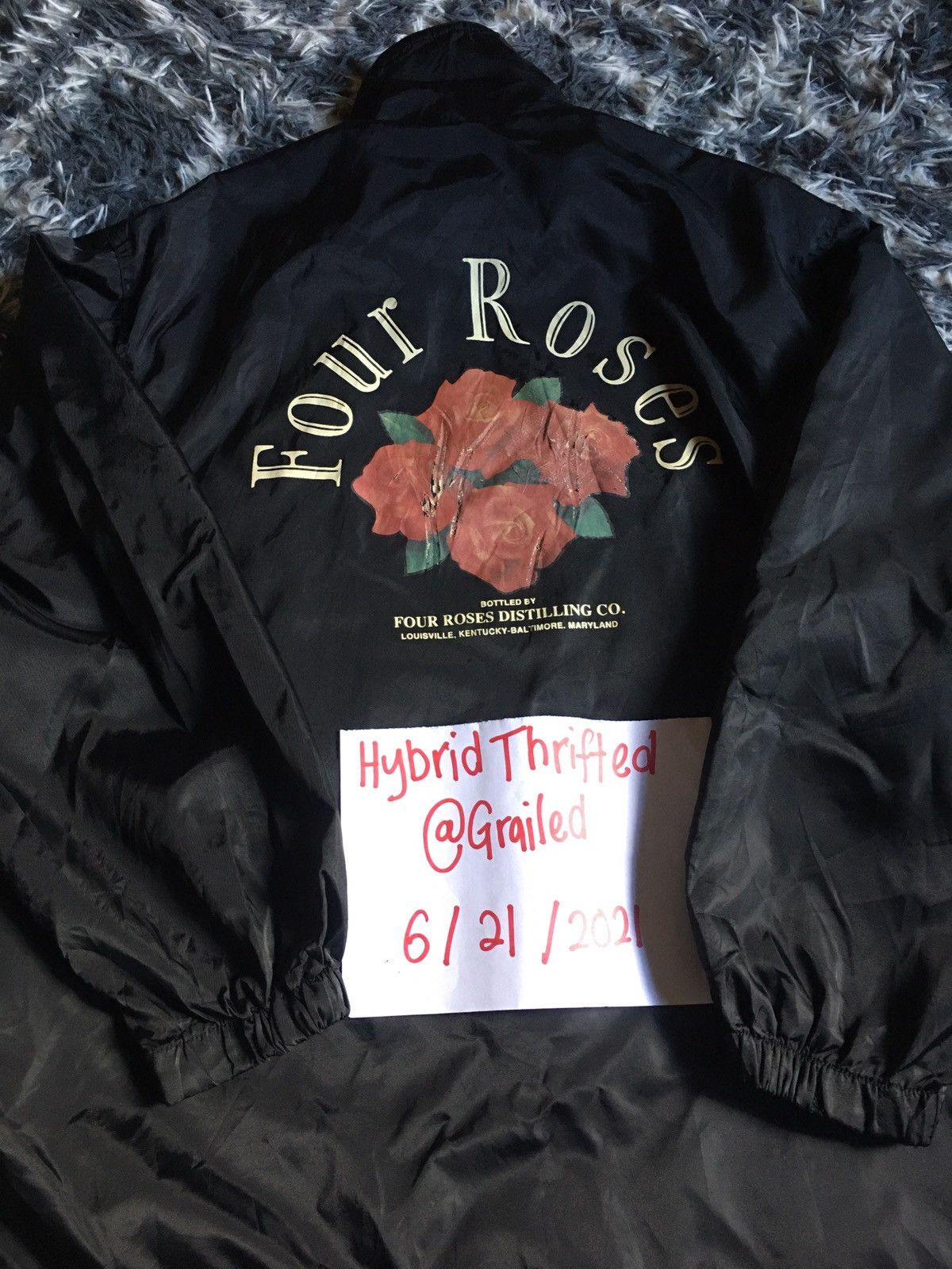 Japanese Brand Four Roses Black Nylon Jacket Size US XL / EU 56 / 4 - 14 Thumbnail