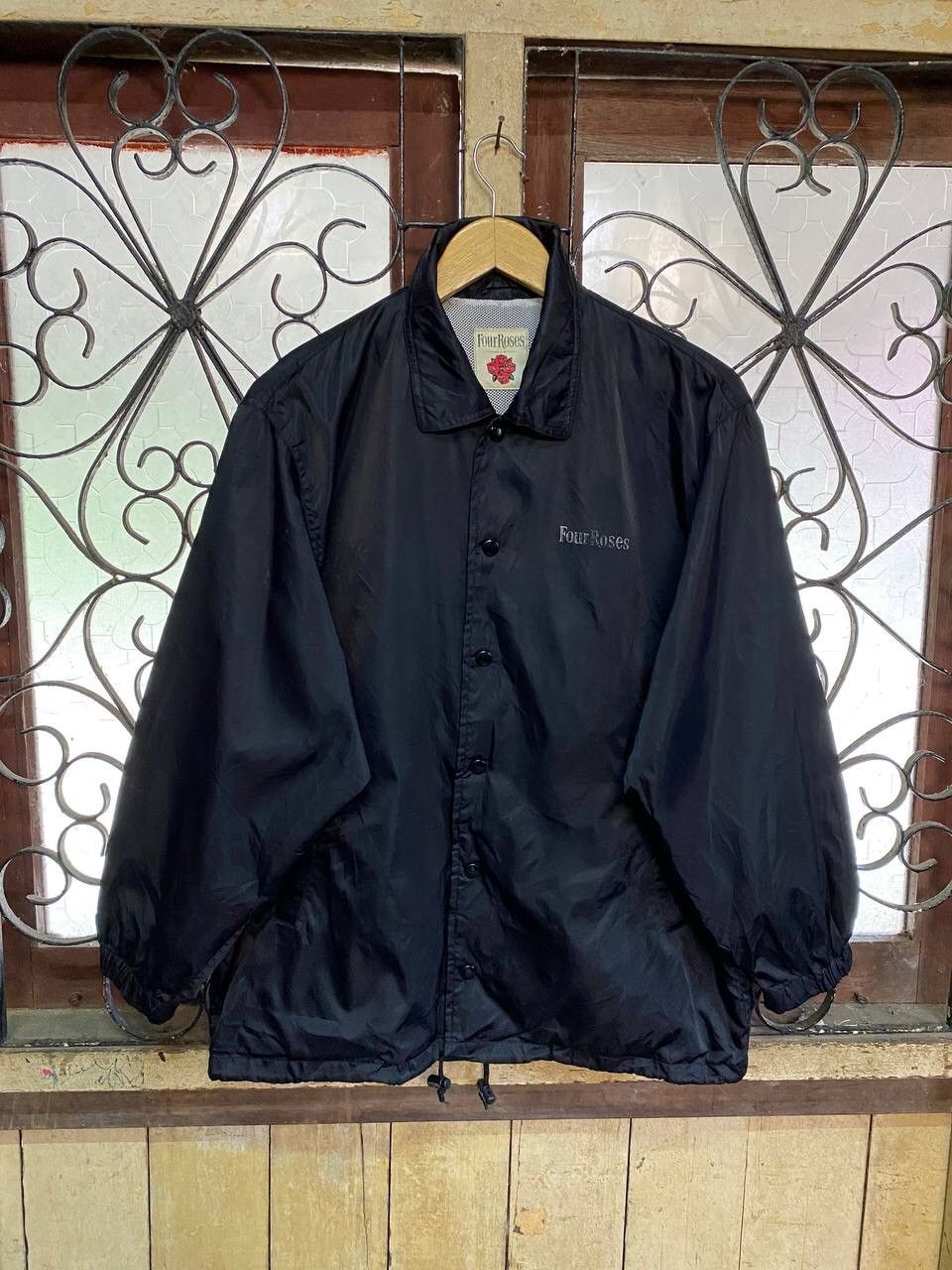 Japanese Brand Four Roses Black Nylon Jacket Size US XL / EU 56 / 4 - 8 Thumbnail
