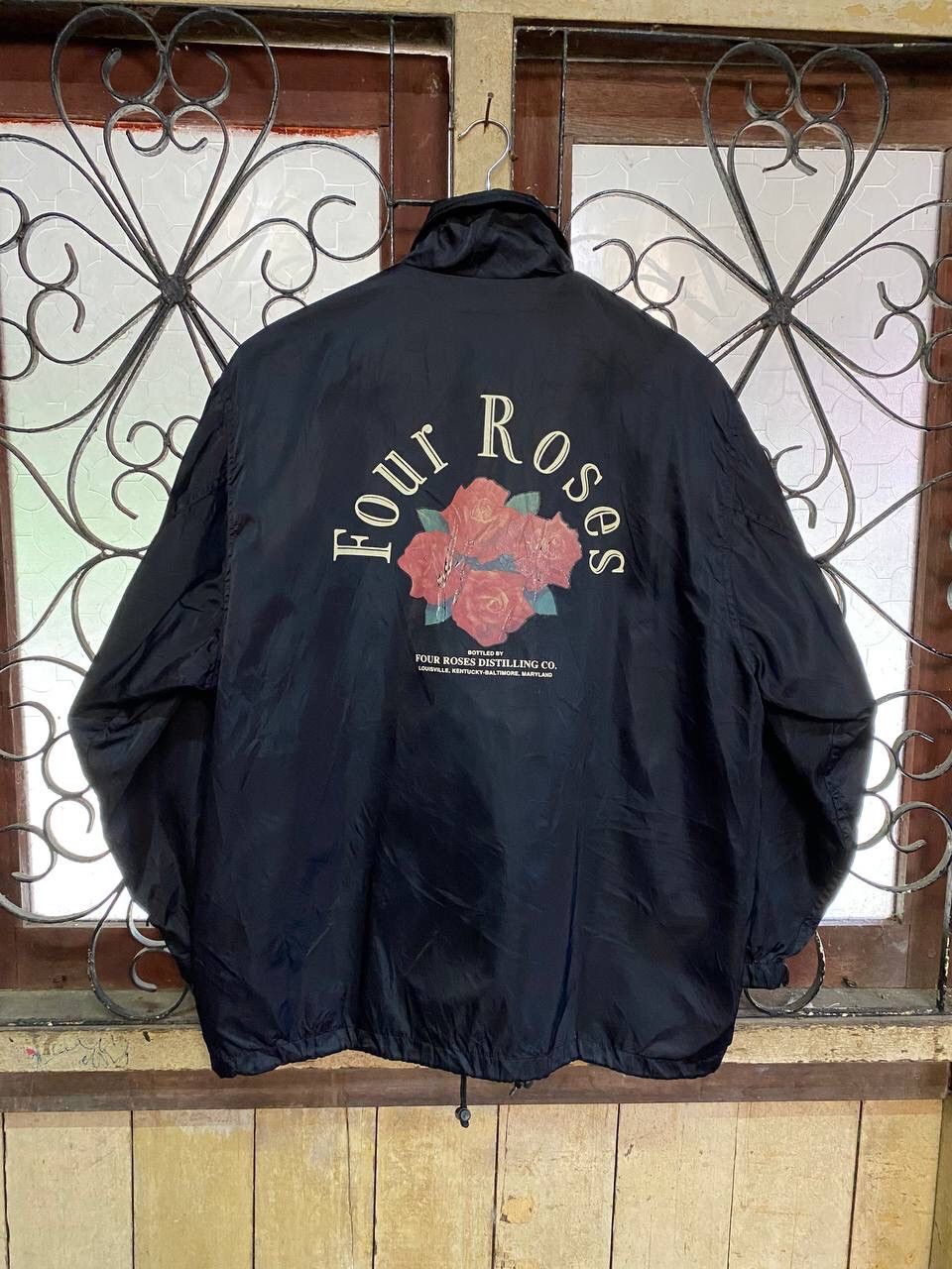 Japanese Brand Four Roses Black Nylon Jacket Size US XL / EU 56 / 4 - 5 Thumbnail