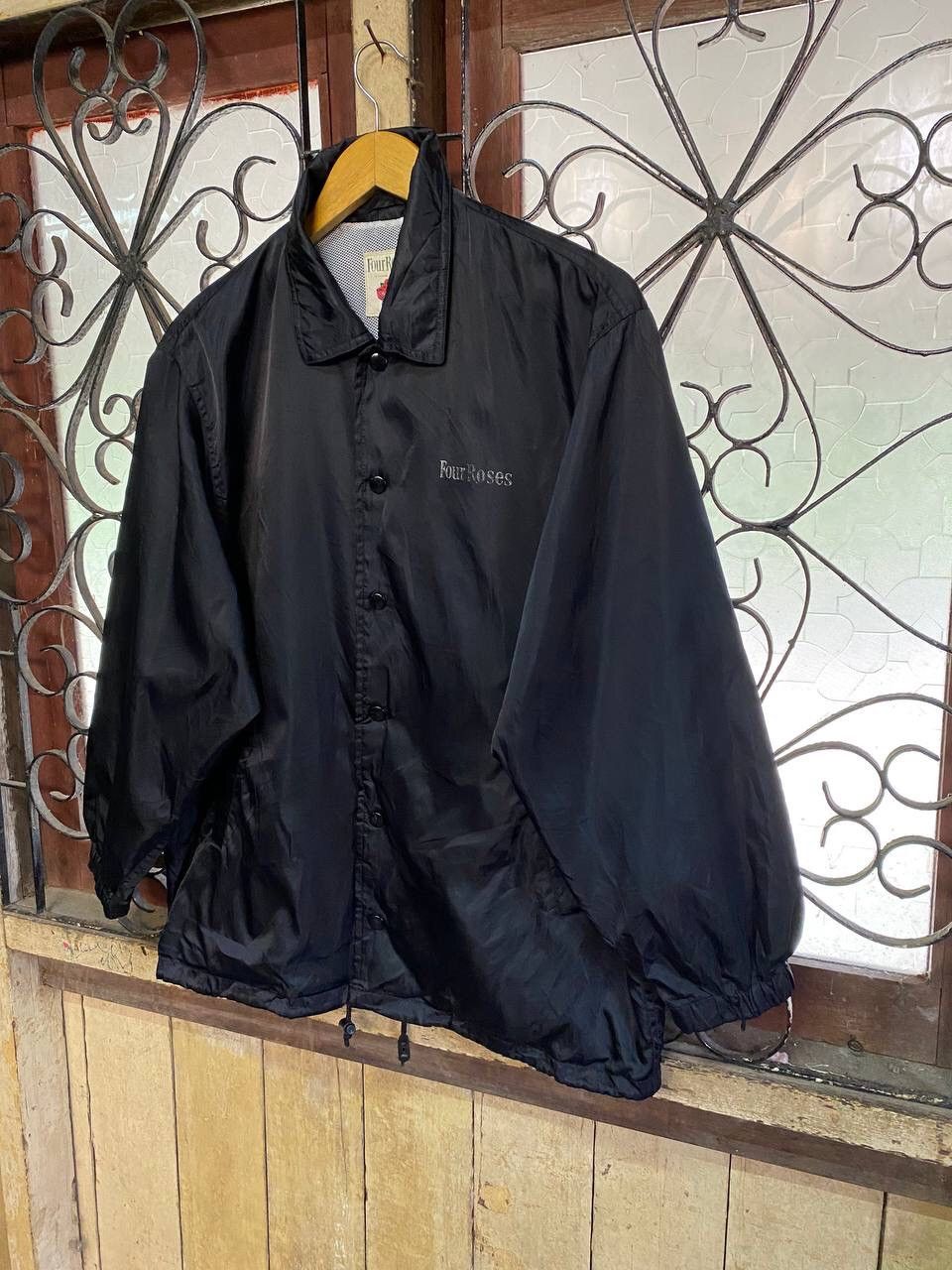 Japanese Brand Four Roses Black Nylon Jacket Size US XL / EU 56 / 4 - 6 Thumbnail