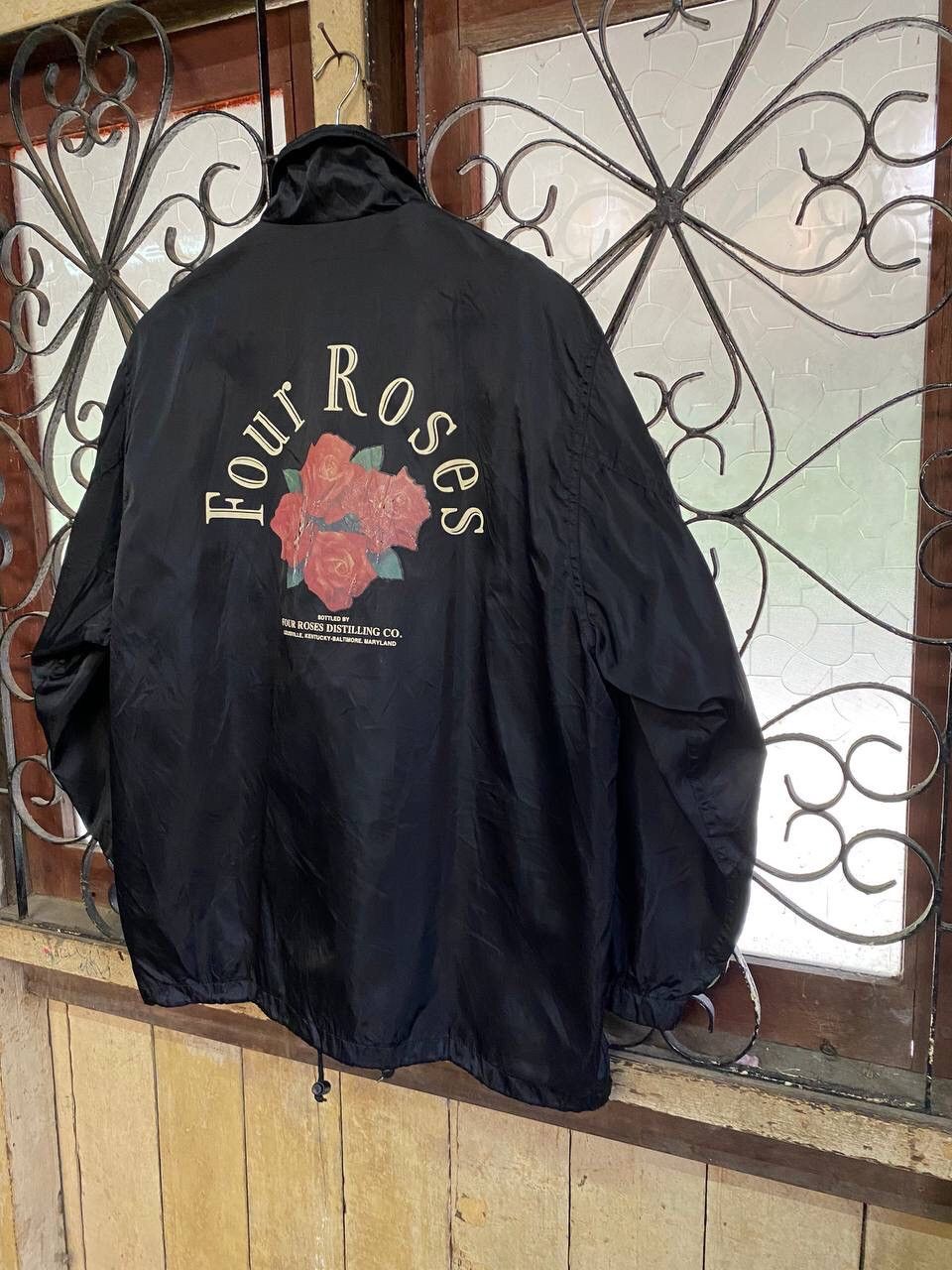 Japanese Brand Four Roses Black Nylon Jacket Size US XL / EU 56 / 4 - 4 Thumbnail
