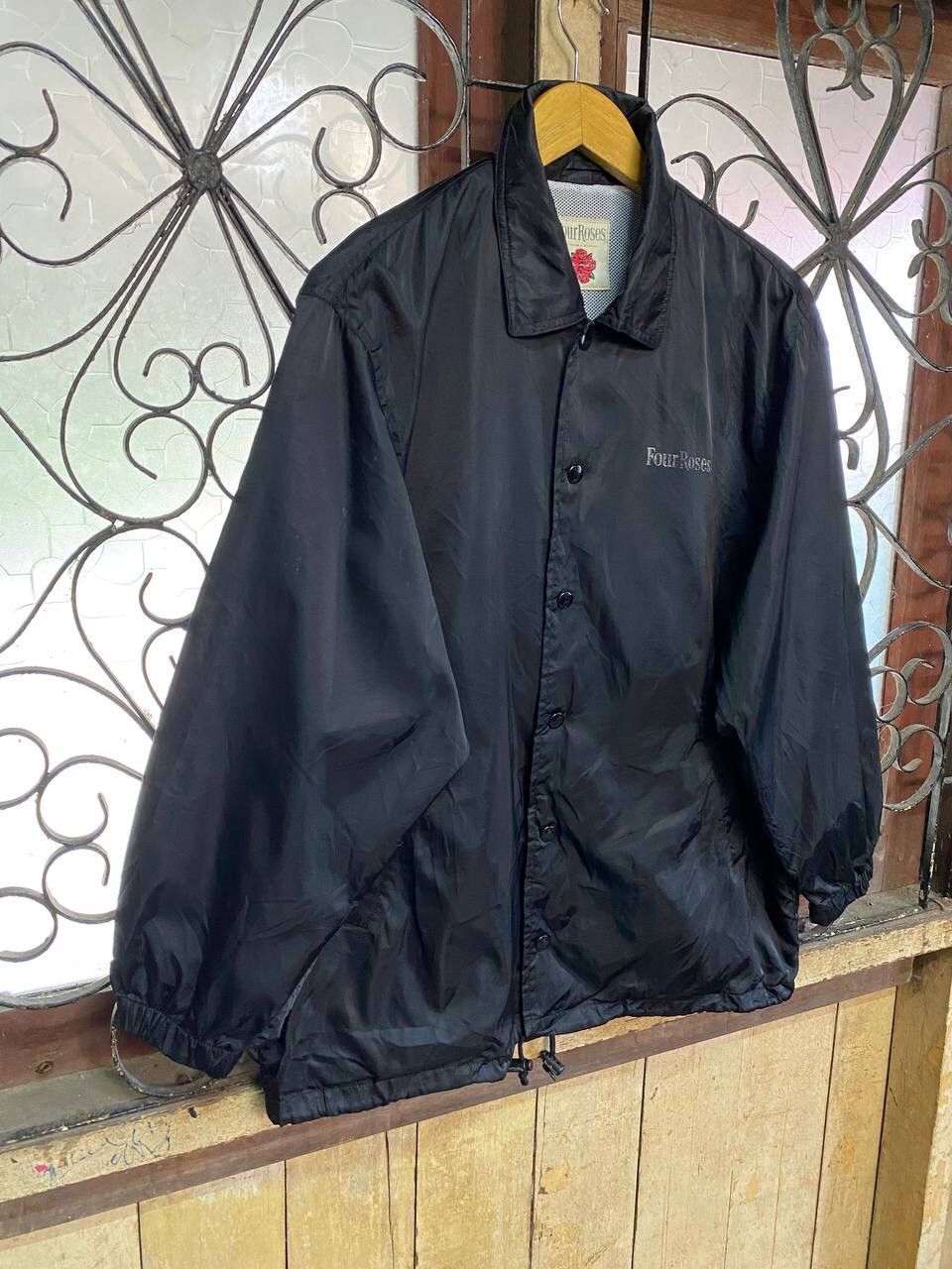 Japanese Brand Four Roses Black Nylon Jacket Size US XL / EU 56 / 4 - 7 Thumbnail