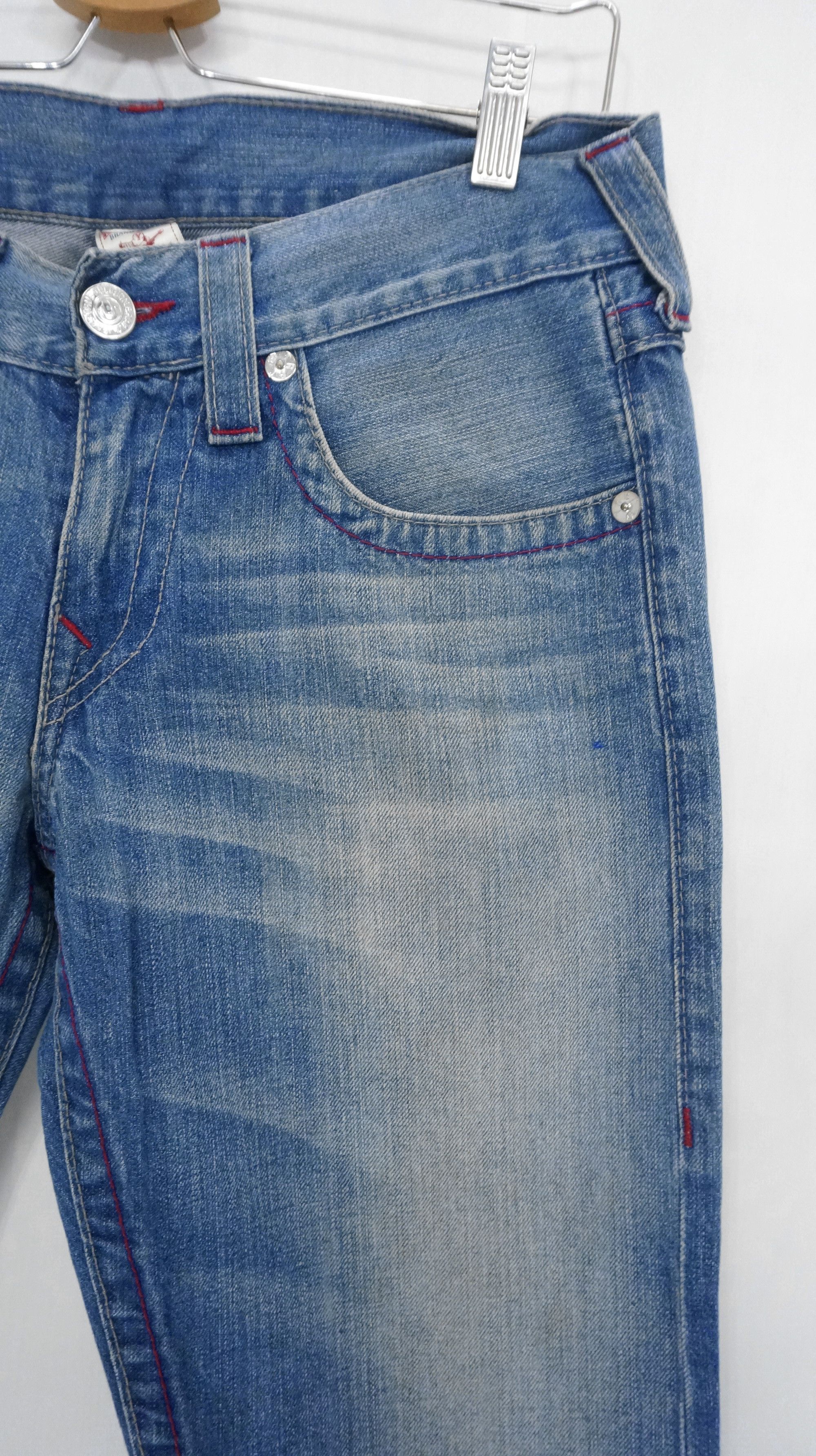 True Religion Vintage 🔥 True Religion Straight Red Stitch Jeans Size US 30 / EU 46 - 6 Thumbnail