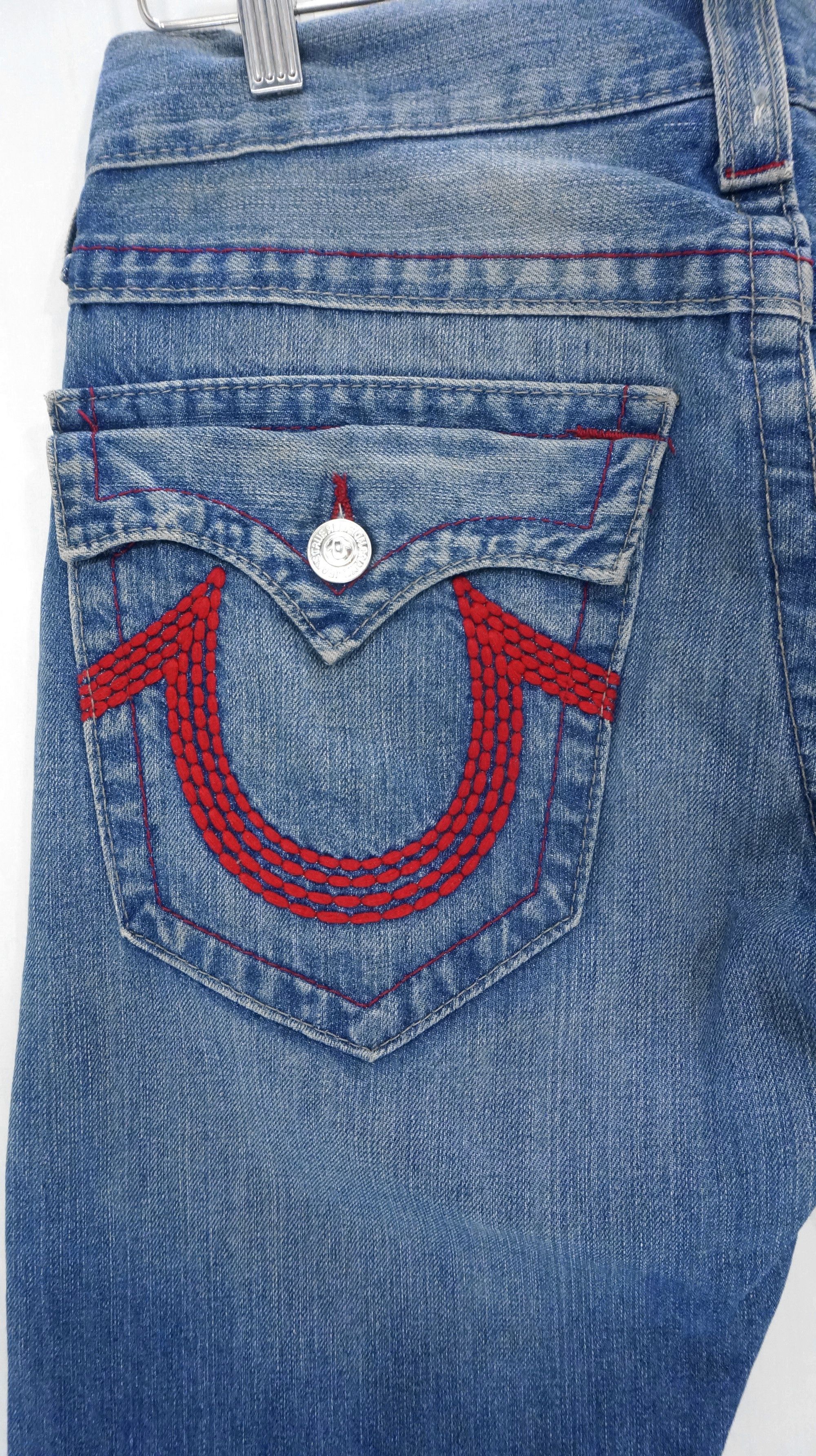 True Religion Vintage 🔥 True Religion Straight Red Stitch Jeans Size US 30 / EU 46 - 9 Thumbnail