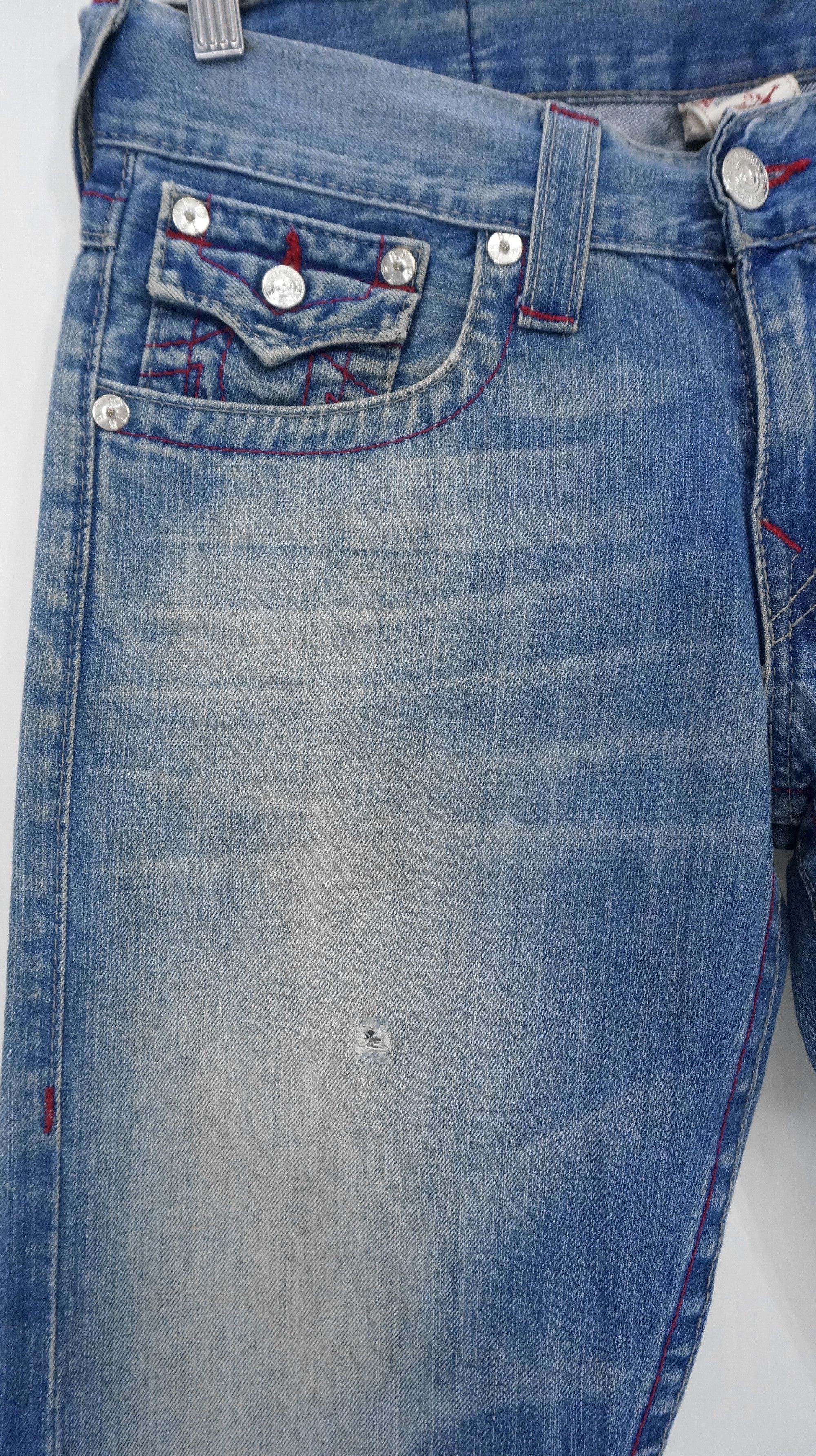 True Religion Vintage 🔥 True Religion Straight Red Stitch Jeans Size US 30 / EU 46 - 5 Thumbnail