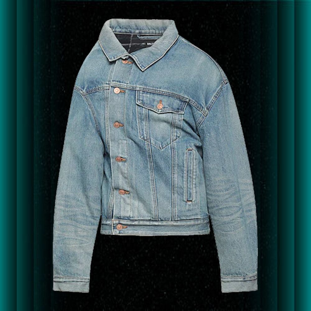 image of Balenciaga Denim Jackets In Blue, Men's (Size XS)