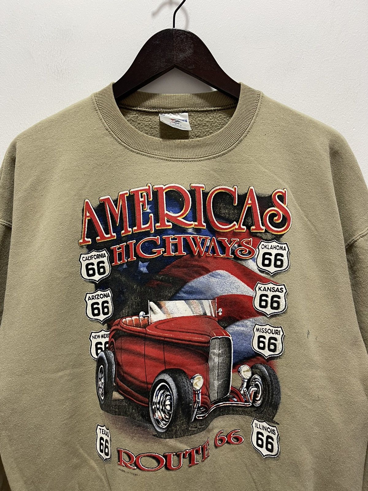 Jerzees × Vintage VINTAGE AMERICA HIGHWAYS ROUTE 66 BIG LOGO SWEATSHIRT Size US L / EU 52-54 / 3 - 2 Thumbnail