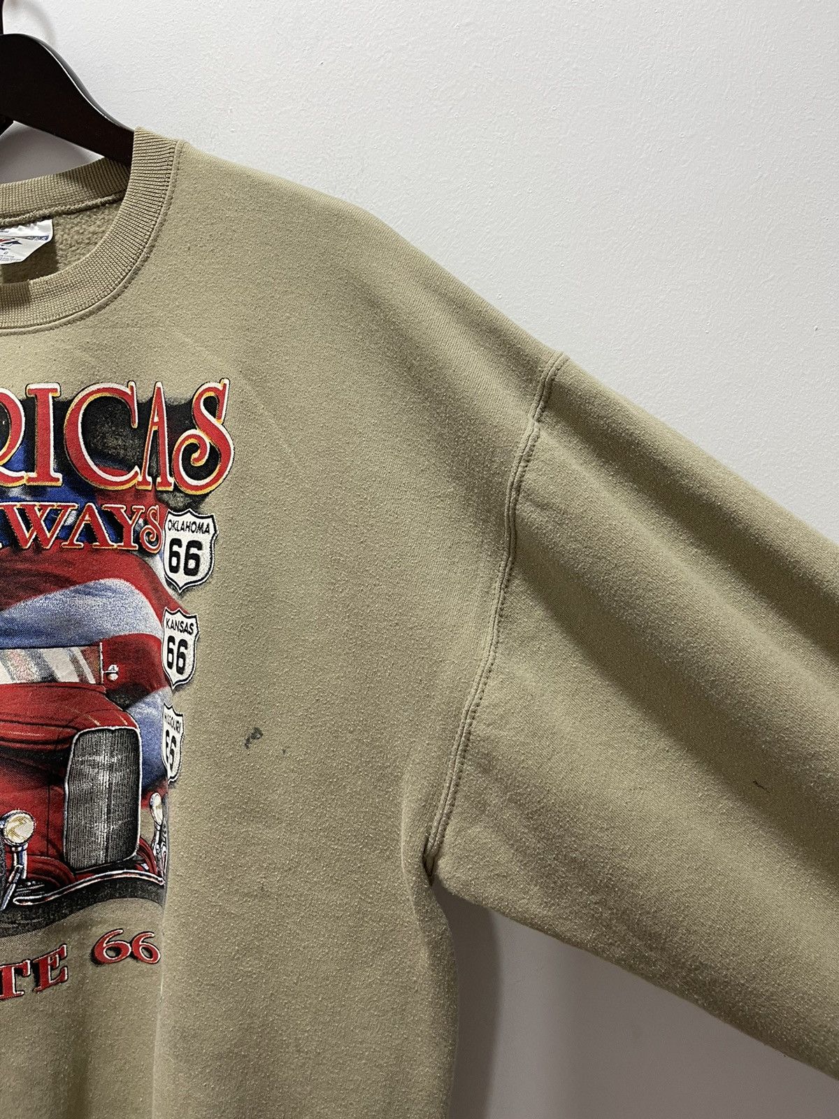 Jerzees × Vintage VINTAGE AMERICA HIGHWAYS ROUTE 66 BIG LOGO SWEATSHIRT Size US L / EU 52-54 / 3 - 4 Thumbnail