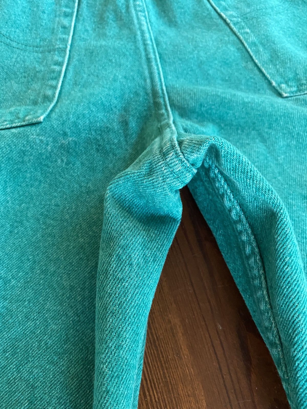 Vintage Vintage 90s Corniche Acid Wash Turquoise Denim Jeans 39x29.5 Size US 39 - 15 Thumbnail