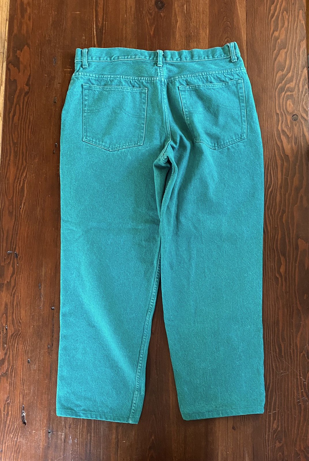 Vintage Vintage 90s Corniche Acid Wash Turquoise Denim Jeans 39x29.5 Size US 39 - 11 Thumbnail