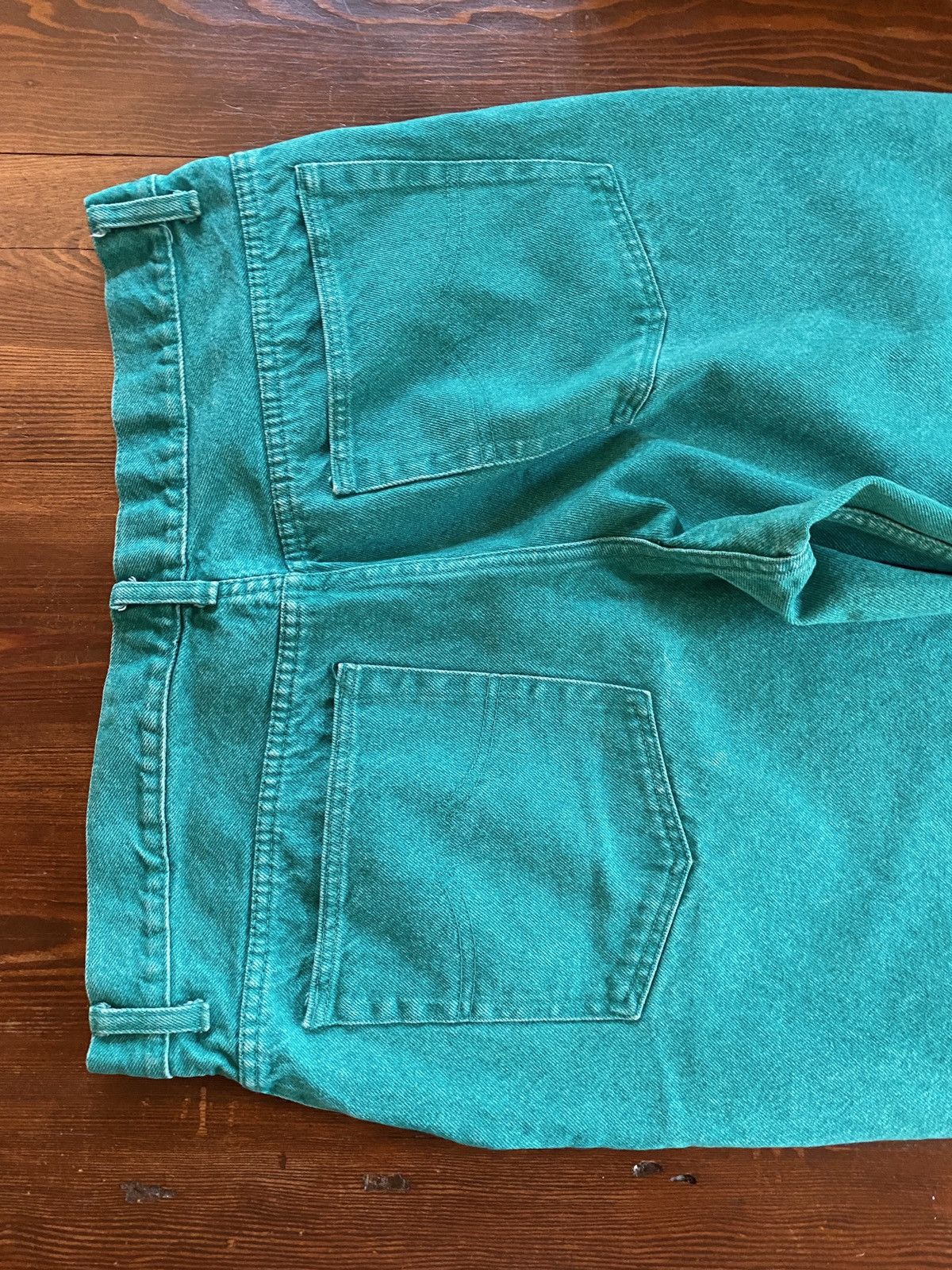 Vintage Vintage 90s Corniche Acid Wash Turquoise Denim Jeans 39x29.5 Size US 39 - 14 Thumbnail