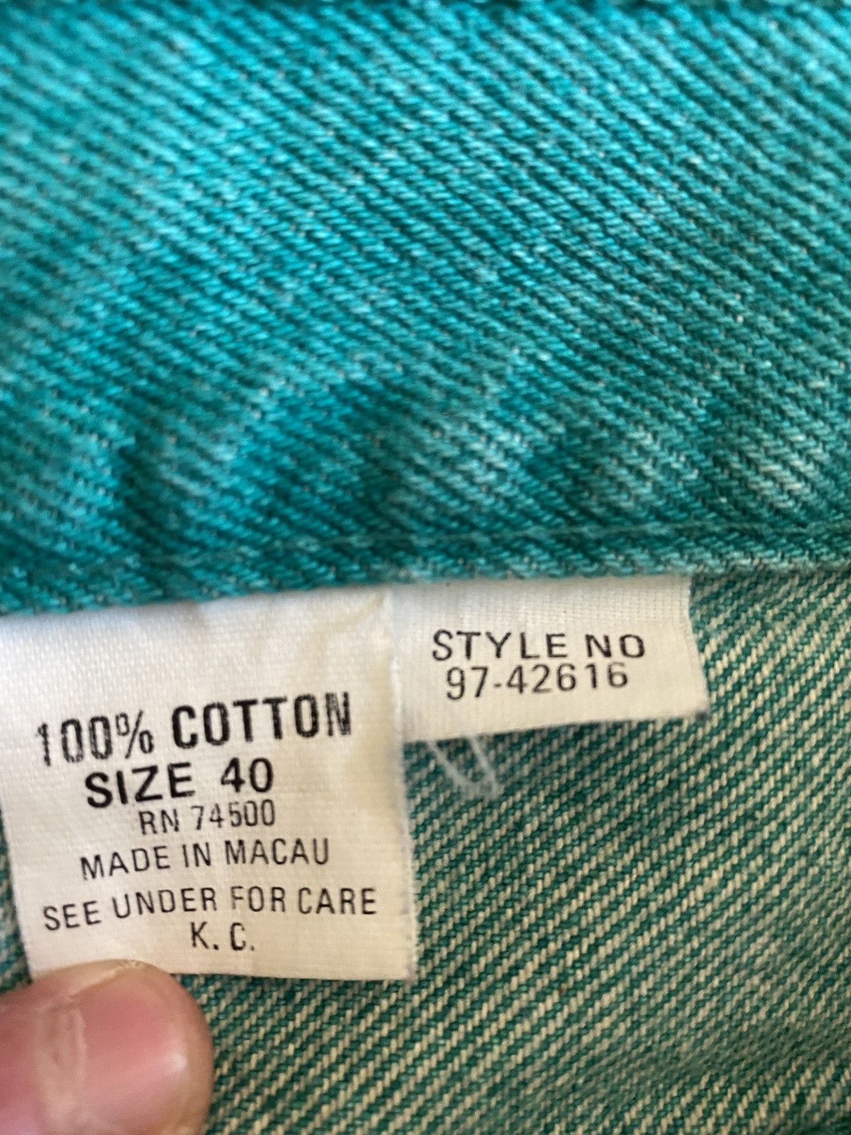 Vintage Vintage 90s Corniche Acid Wash Turquoise Denim Jeans 39x29.5 Size US 39 - 7 Thumbnail