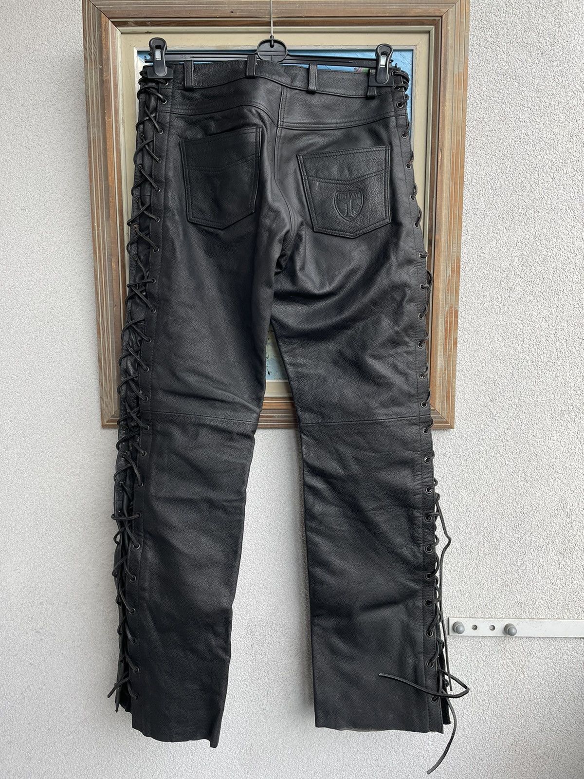 Genuine Real Leather Highway 1 Pant Vintage Rock Punk Racing