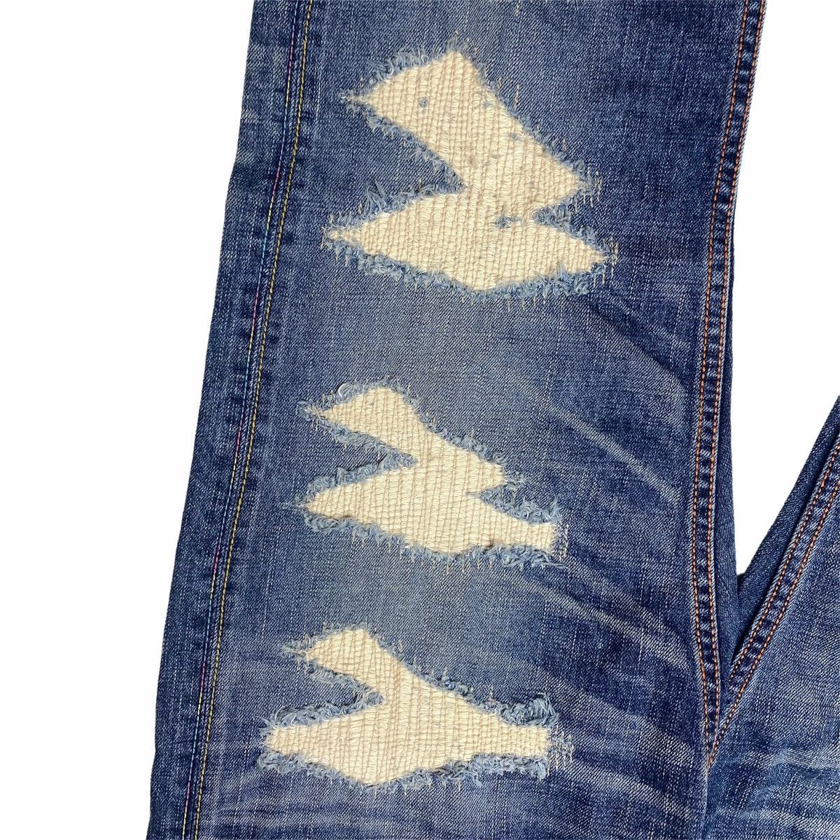 Japanese Brand 2000s Swagger - Dollar Patch Crash Denim Size US 34 / EU 50 - 8 Thumbnail