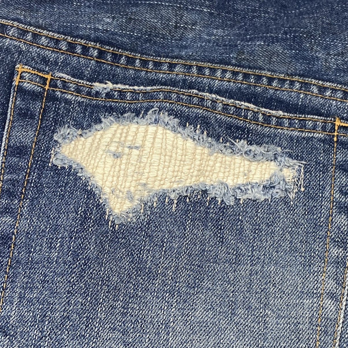 Japanese Brand 2000s Swagger - Dollar Patch Crash Denim Size US 34 / EU 50 - 15 Thumbnail