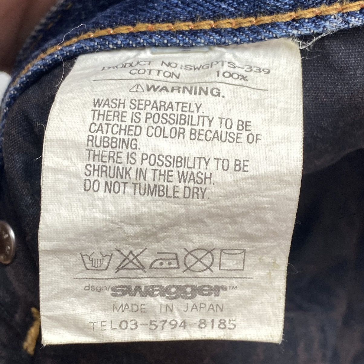 Japanese Brand 2000s Swagger - Dollar Patch Crash Denim Size US 34 / EU 50 - 17 Thumbnail