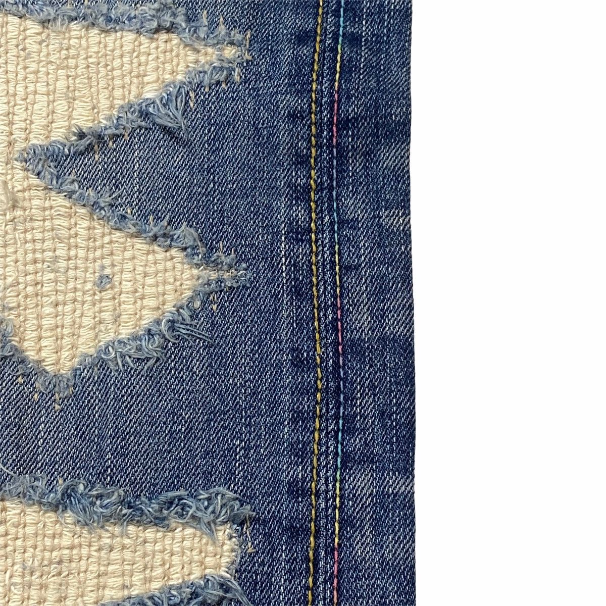 Japanese Brand 2000s Swagger - Dollar Patch Crash Denim Size US 34 / EU 50 - 10 Thumbnail