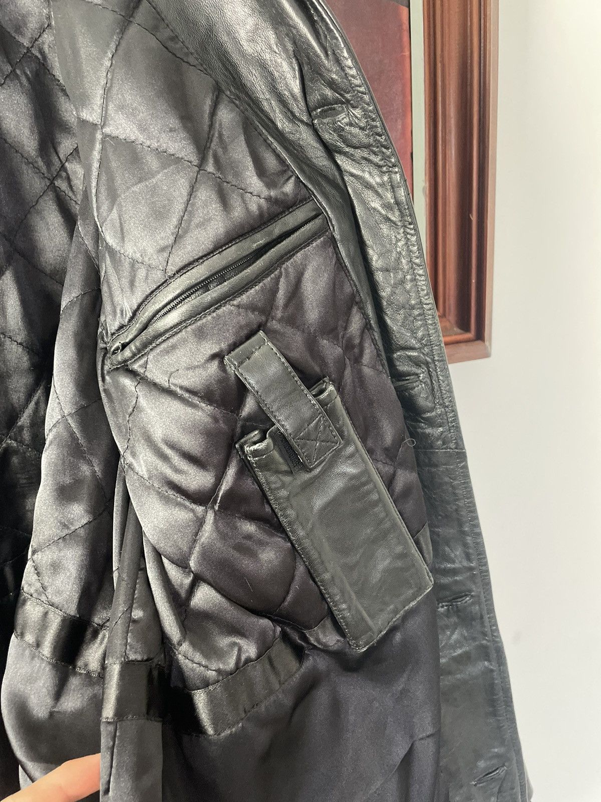 Leather Vintage Genuine Real Leather Jacket Coat Cloak Hype Rare Size US L / EU 52-54 / 3 - 4 Thumbnail