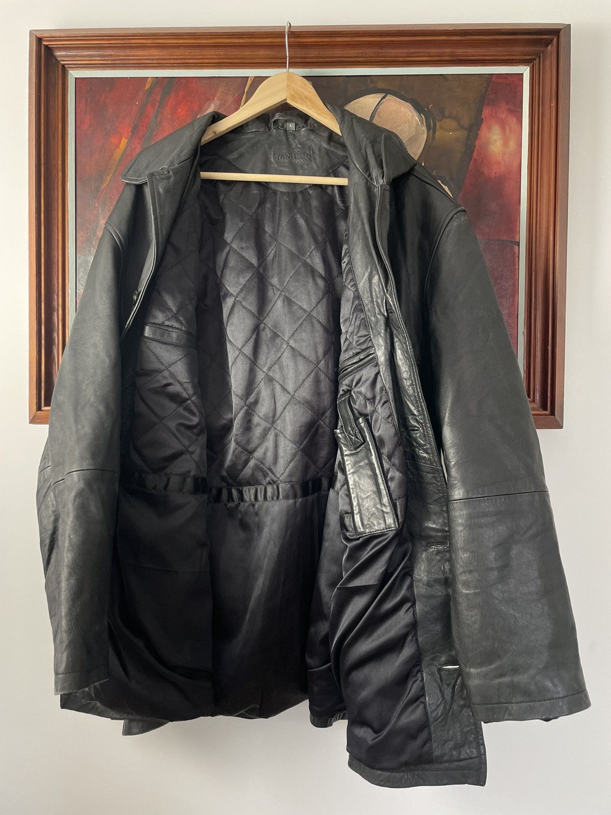 Leather Vintage Genuine Real Leather Jacket Coat Cloak Hype Rare Size US L / EU 52-54 / 3 - 2 Thumbnail